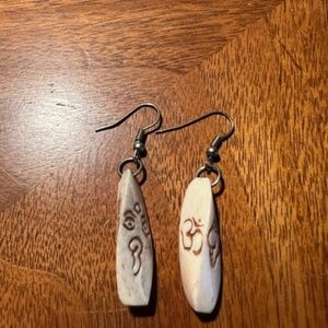 Namaste drop pierced earrings